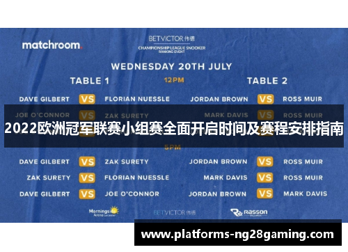 2022欧洲冠军联赛小组赛全面开启时间及赛程安排指南